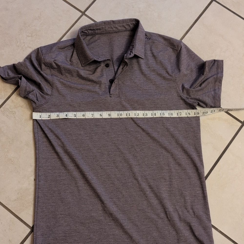 Lululemon Evolution Short Sleeve Polo Shirt Heathered Purple Size M - Picture 6 of 7
